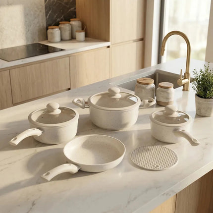 Conjunto de Panelas Cerâmica Indução Antiaderente 5 Peças